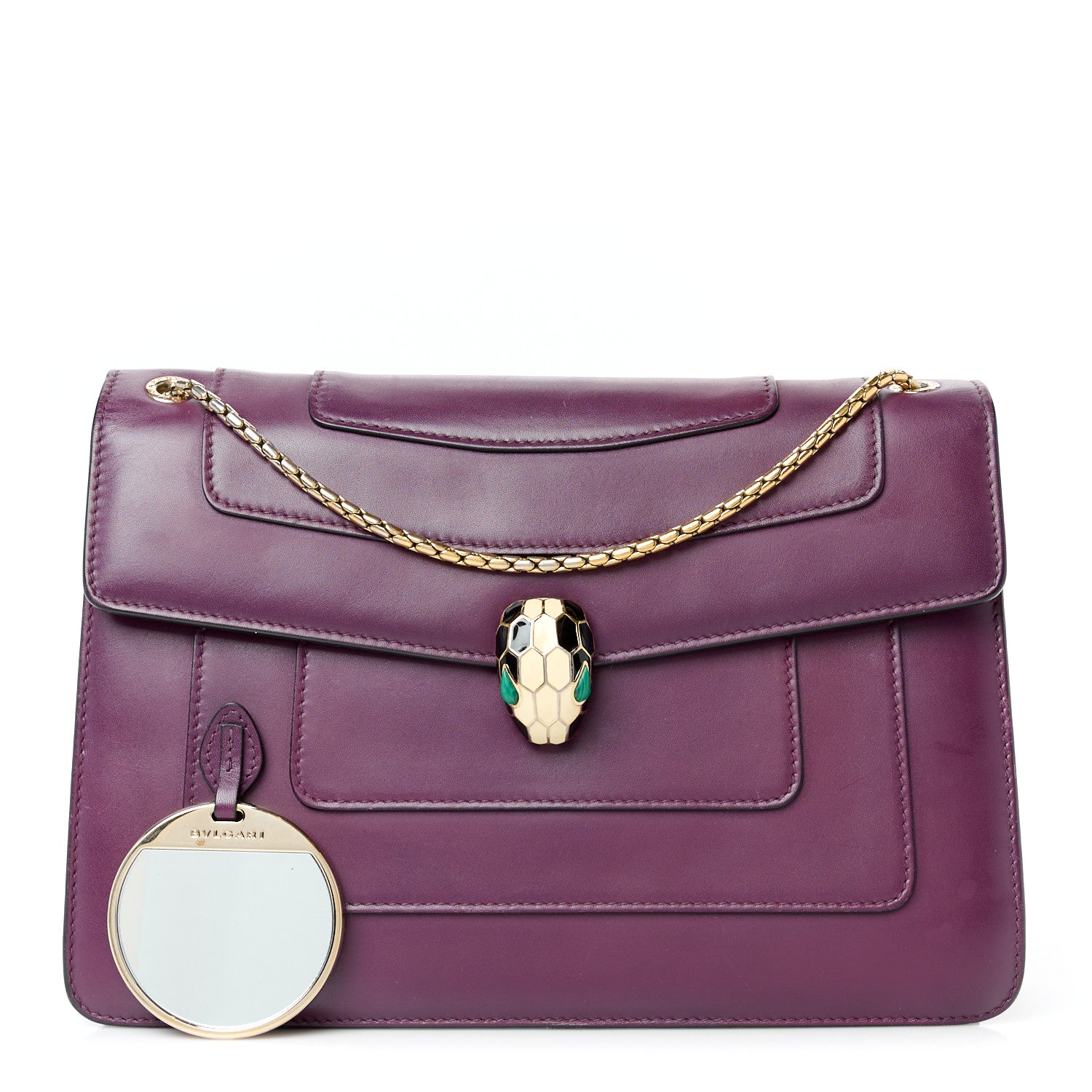 Bulgari Calfskin Serpenti Forever Shoulder Bag Plum 1 of 13