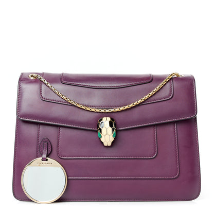 Bulgari Calfskin Serpenti Forever Shoulder Bag Plum 1 of 13