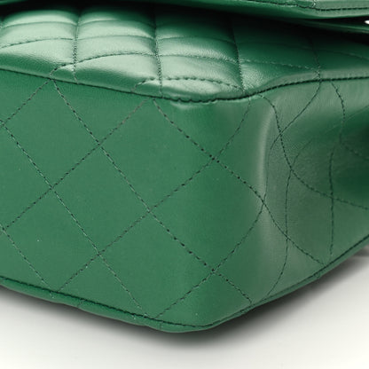 Chanel Lambskin Quilted Medium Double Flap Green 10 of 12