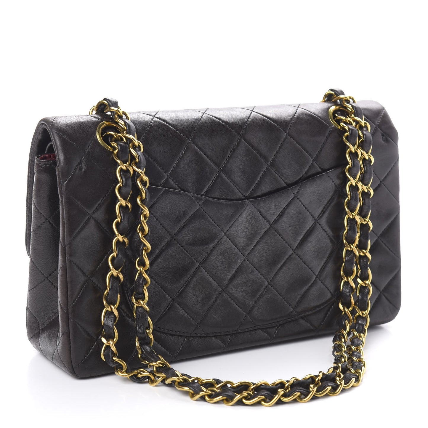 Lambskin Quilted Small Double Flap Black