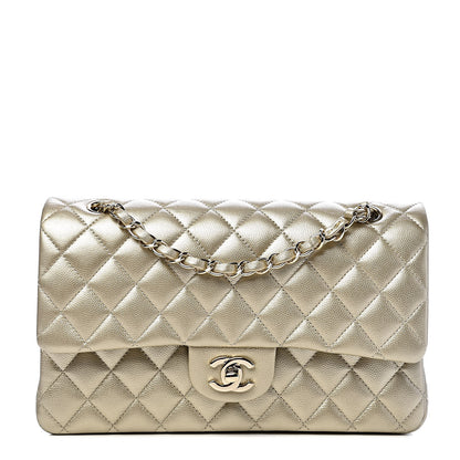 Chanel Metallic Caviar Quilted Medium Double Flap Gold 1 of 12