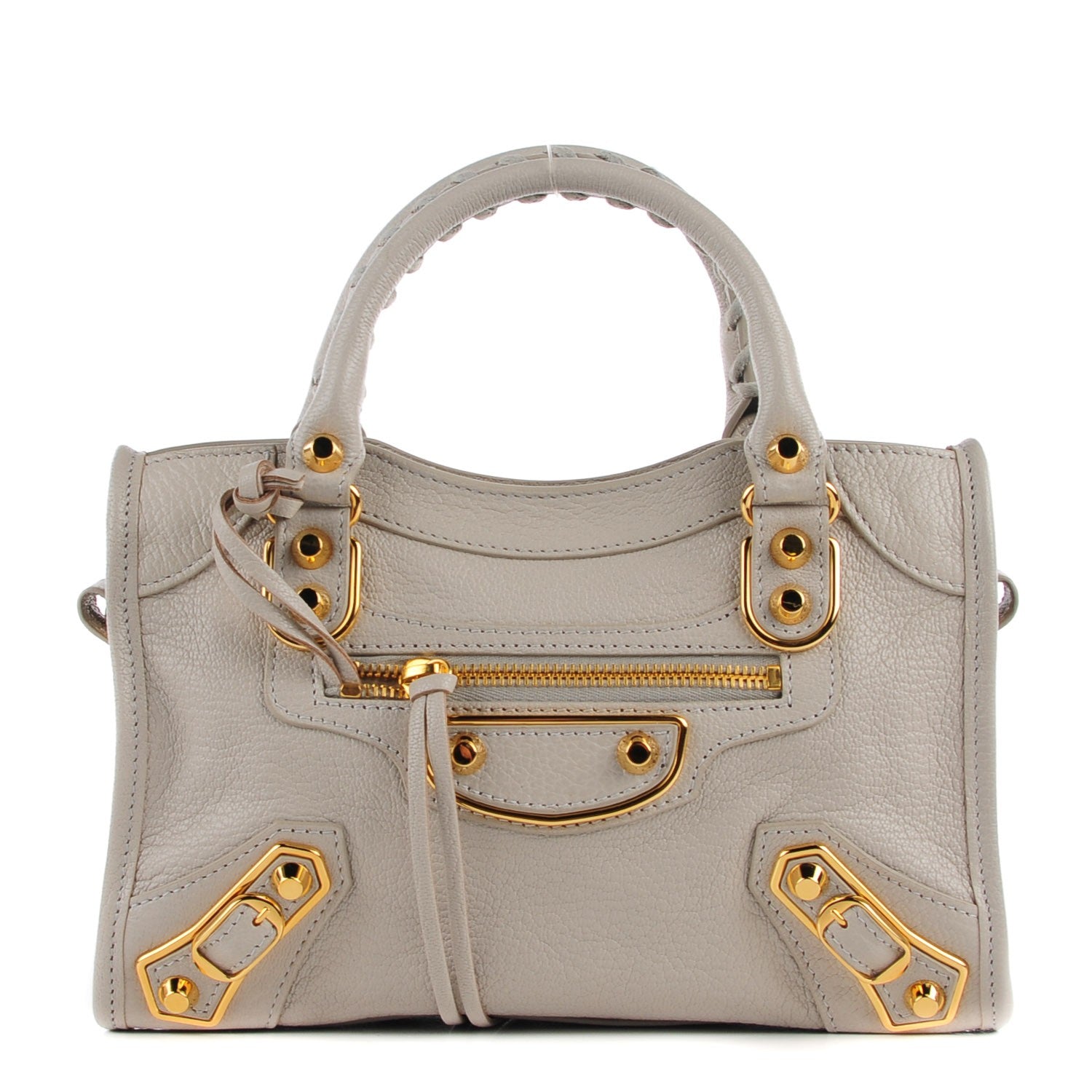 Balenciaga Chevre Gold Metallic Edge Hardware Mini City Gris Clair Gris Perle 1 of 12
