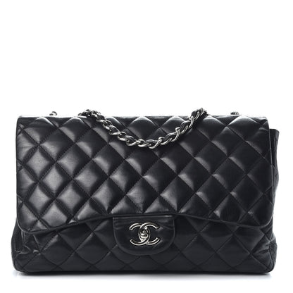 Chanel Lambskin Quilted Jumbo Single Flap Black 1 of 8