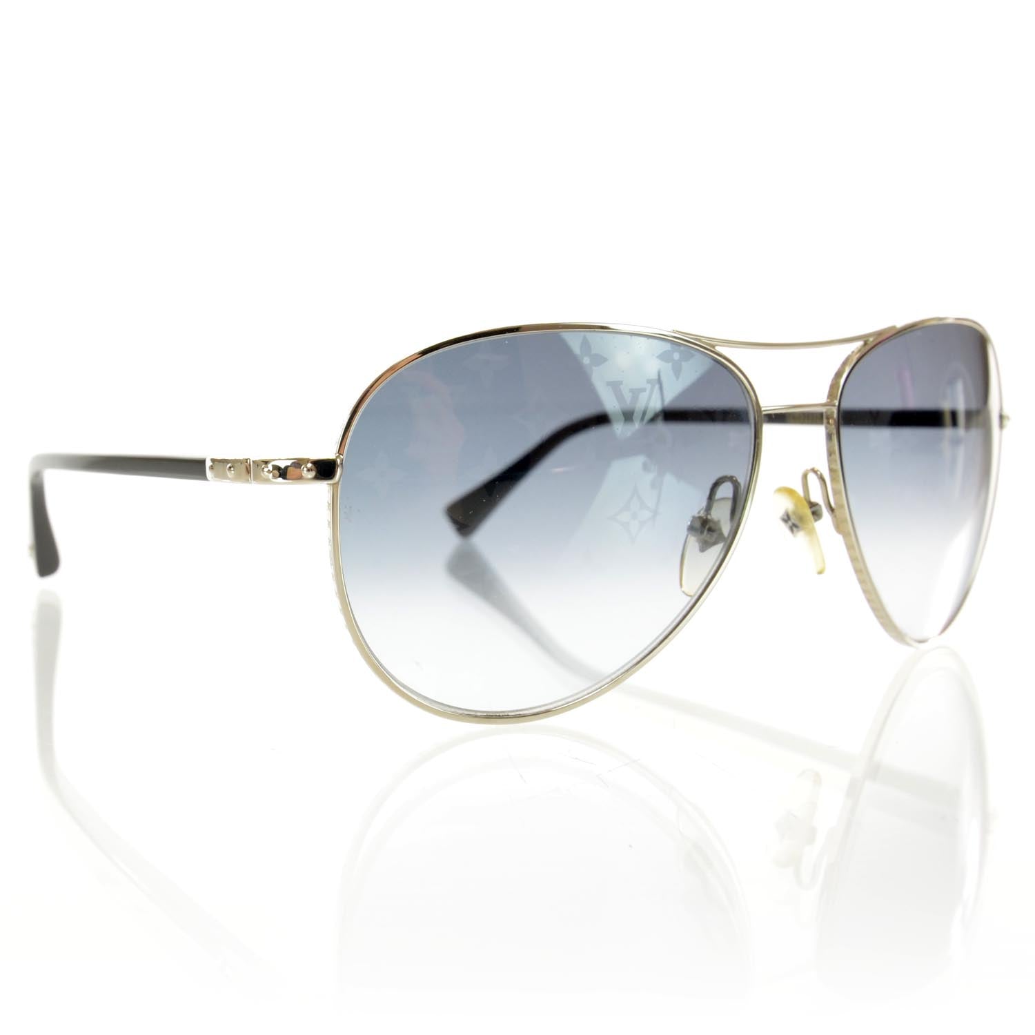 Louis Vuitton Monogram Conspiration Pilote Sunglasses Z0165U Argent 1 of 7