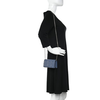 Christian Dior Patent Cannage Nano Lady Dior Pouch Denim 2 of 11