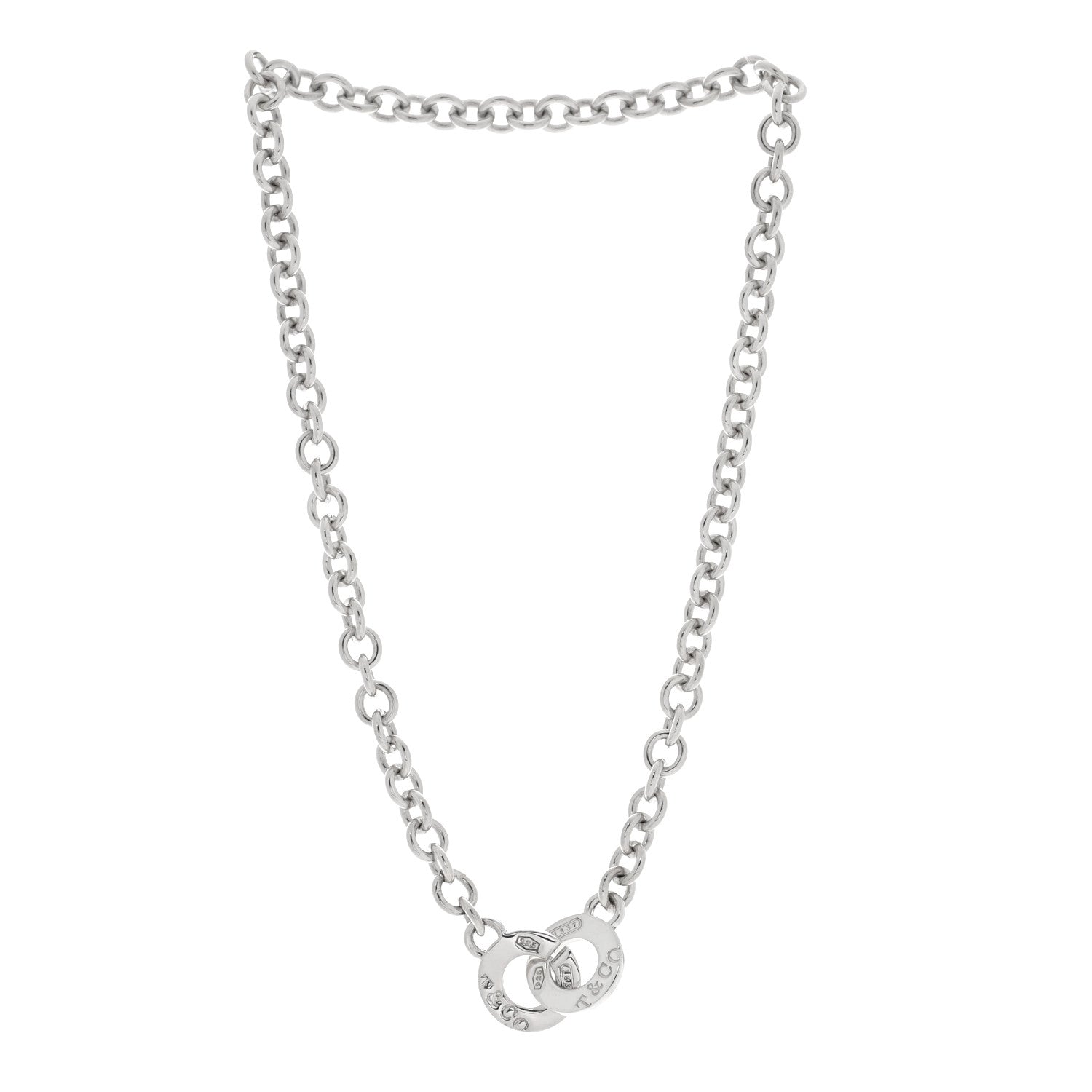 Tiffany Sterling Silver 1837 Circle Clasp Necklace 3 of 4