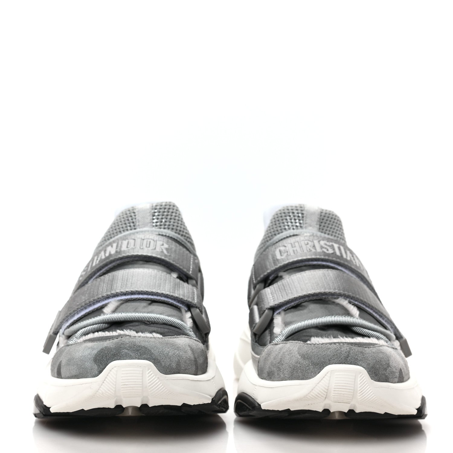 Christian Dior Technical Fabric Nylon Camouflage Womens D-Wander Sneakers 38 Silver 2 of 6