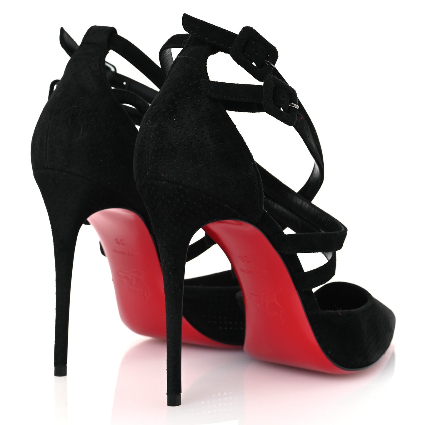 Veau Velours Perforated Victorilla 100 Pumps 39 Black