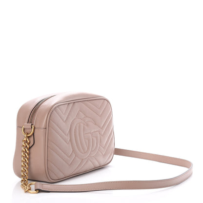 Gucci Calfskin Matelasse Small GG Marmont Chain Shoulder Bag Taupe 3 of 8