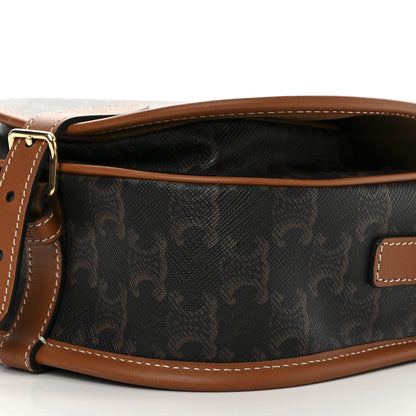 Celine Triomphe Canvas Medium Folco Bag Tan 9 of 12