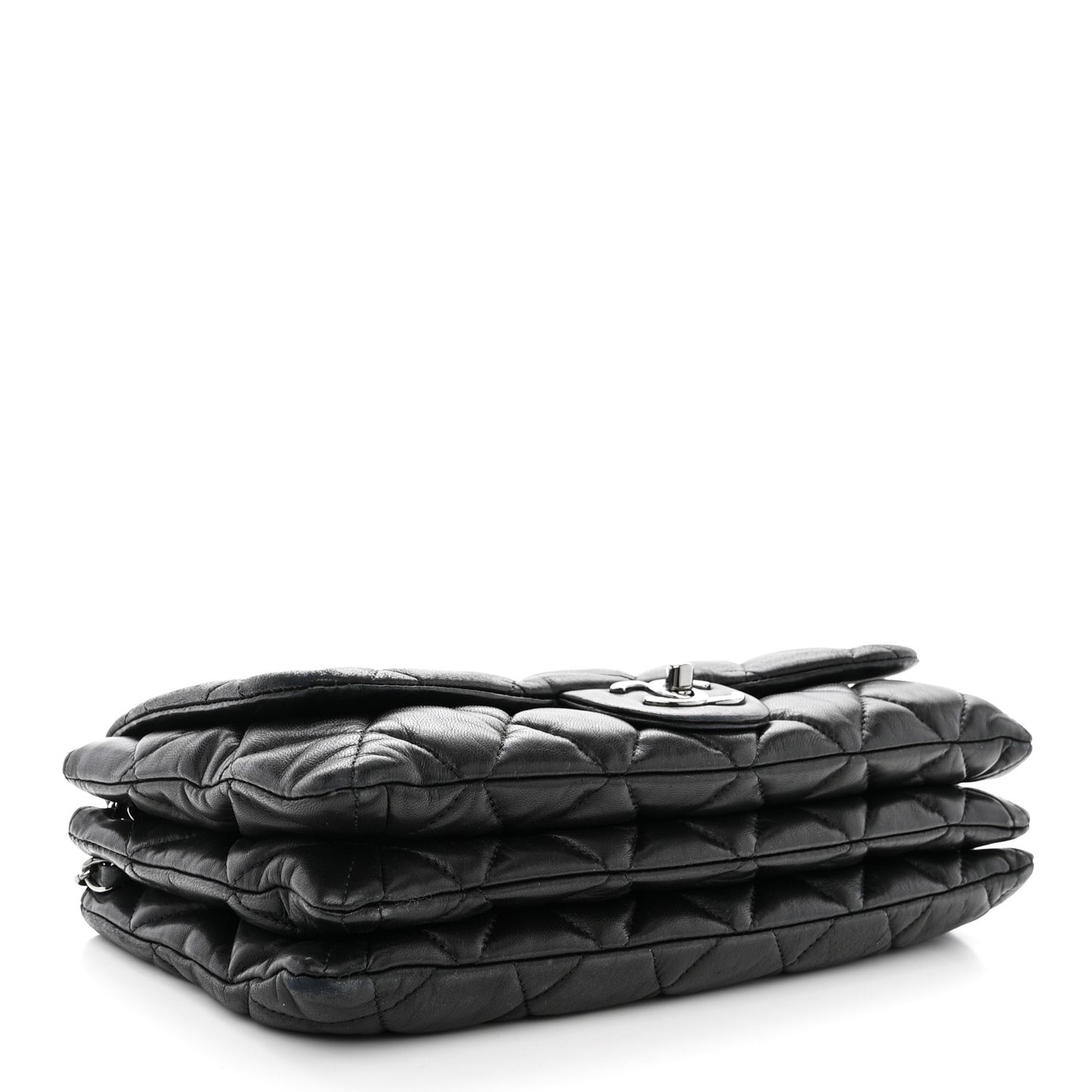 Lambskin Quilted Chanel 3 Large Accordion Flap Black
