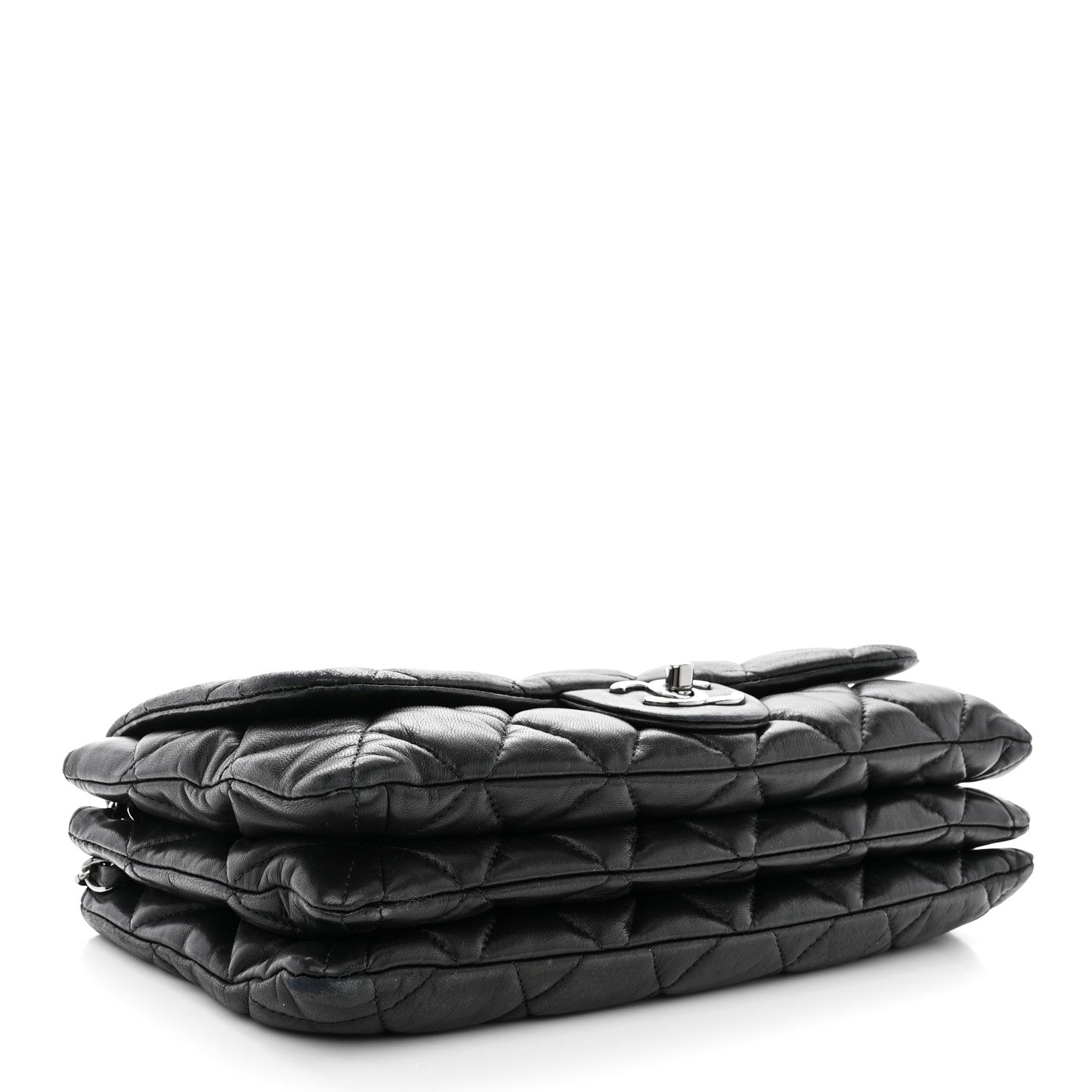 Chanel Lambskin Quilted Chanel 3 Large Accordion Flap Black 4 of 13