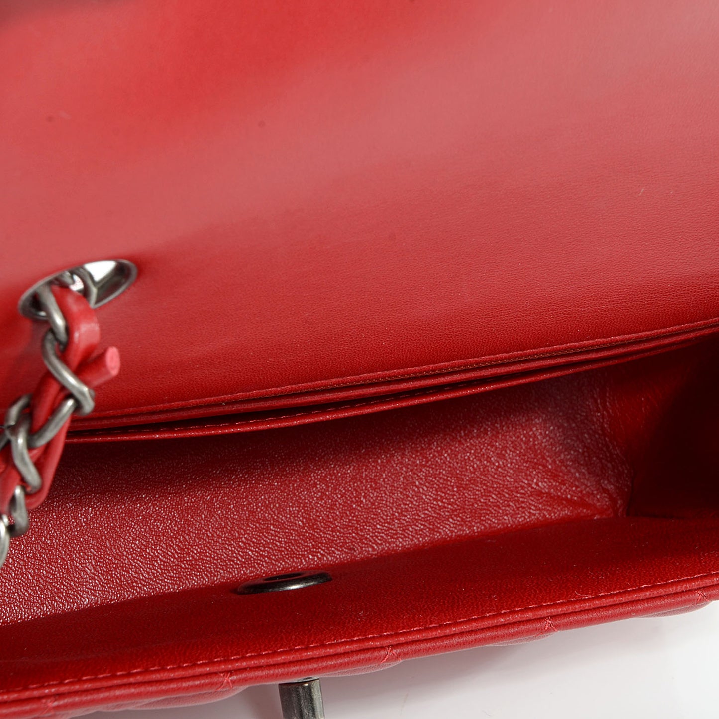 Lambskin Quilted Mini Rectangular Flap Red