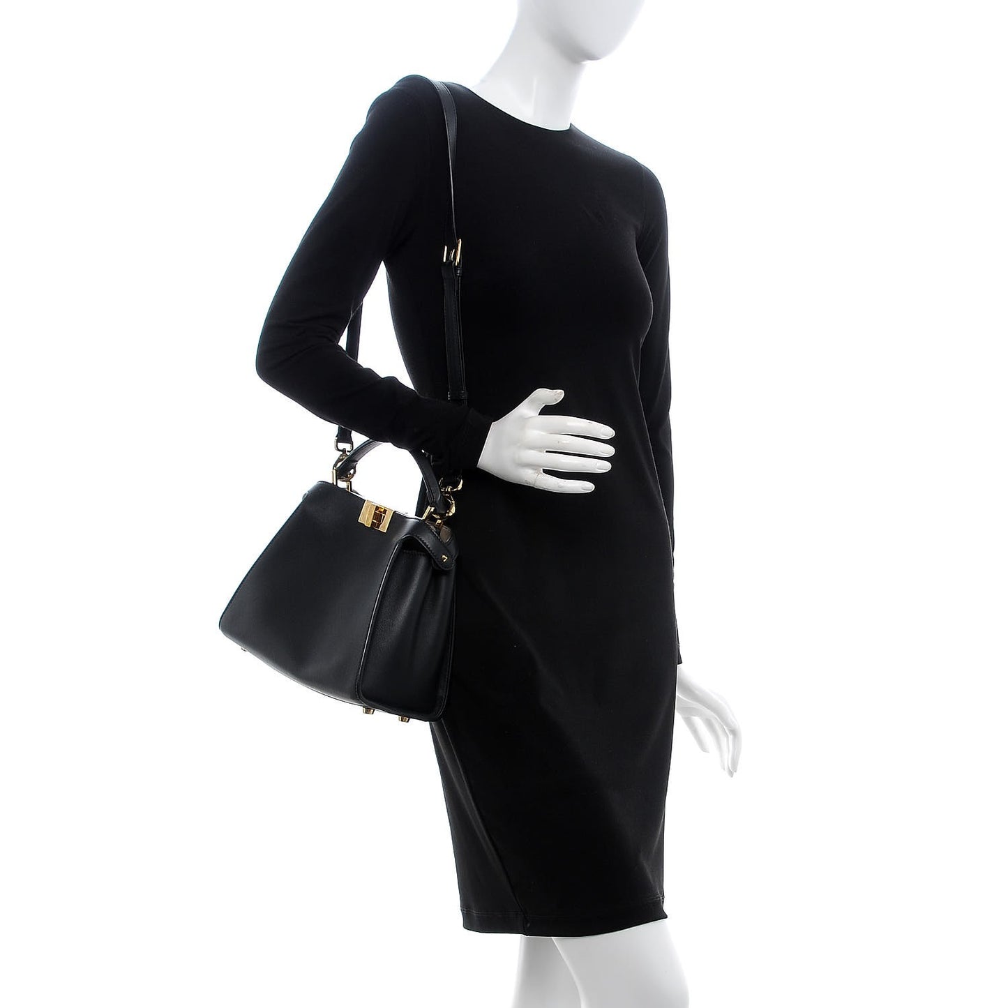 Vitello Tahiti Burro Medium Peekaboo Iconic Essentially Satchel Black Corda