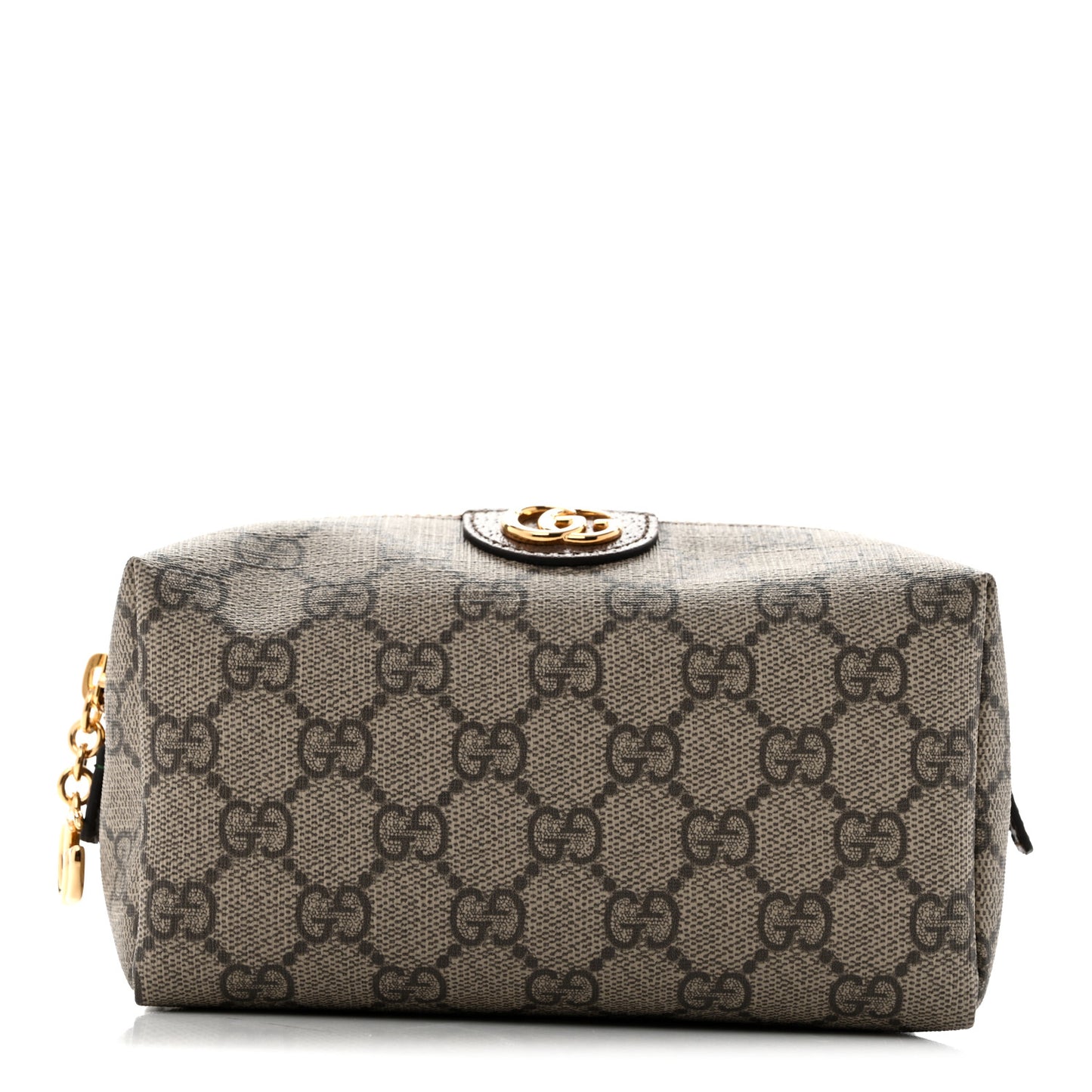 Soft GG Supreme Monogram Calfskin Medium Ophidia Cosmetic Case Beige Ebony New Acero