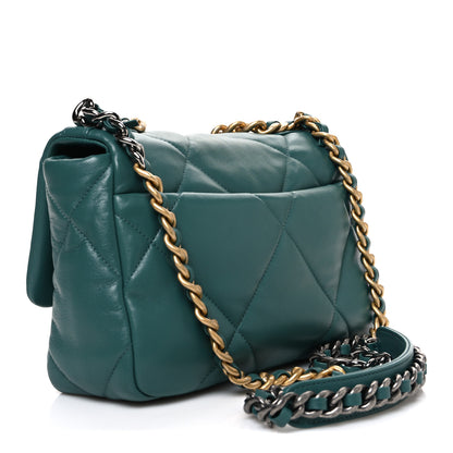 Chanel Lambskin Quilted Medium Chanel 19 Flap Green 2 of 9