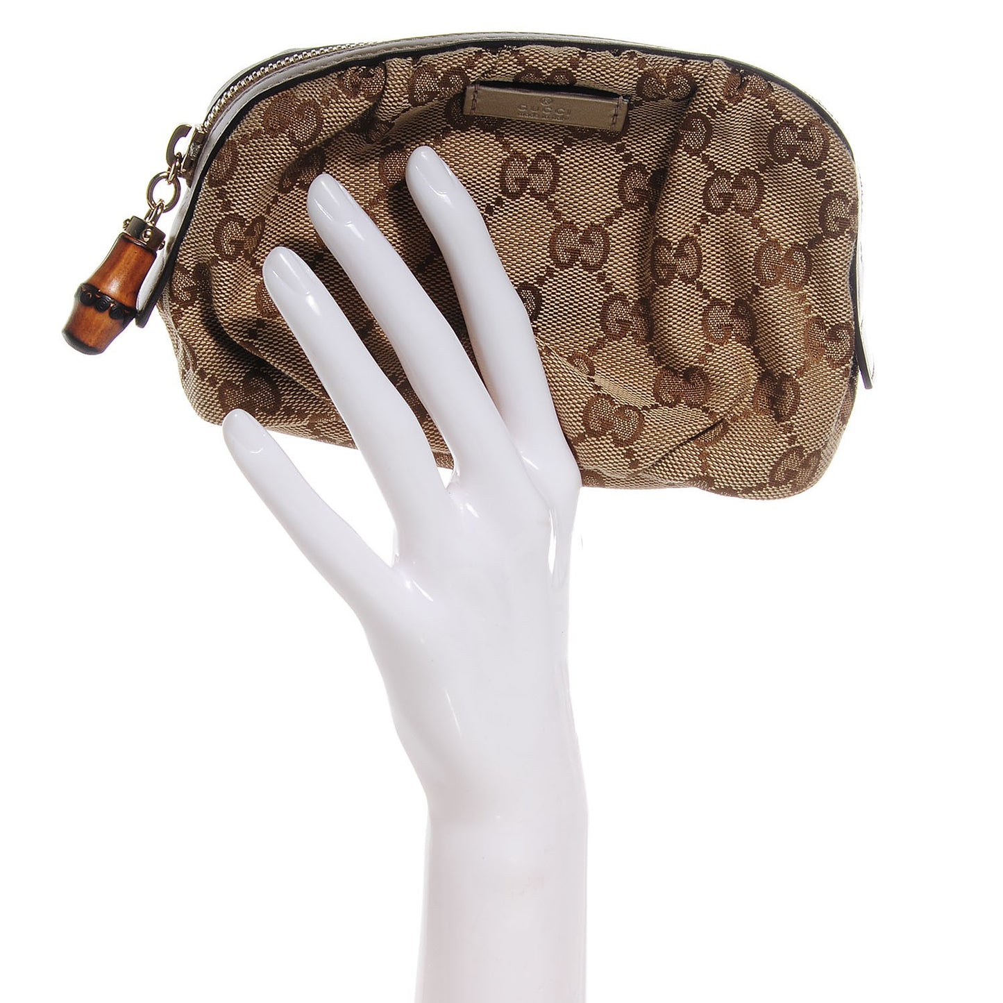Monogram Bamboo Medium Cosmetic Case Metallic Gold