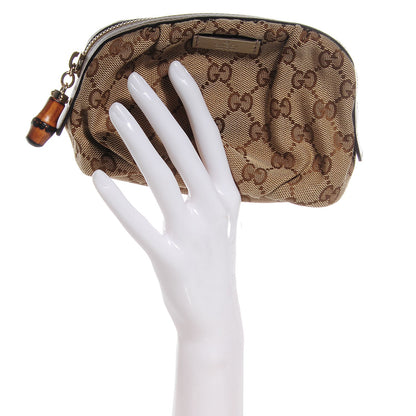 Gucci Monogram Bamboo Medium Cosmetic Case Metallic Gold 2 of 7
