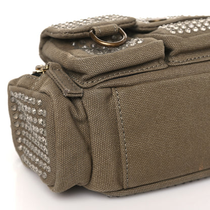 Marc Jacobs Cotton Canvas Crystal Embellished The Cargo Bag Slate Green 7 of 8