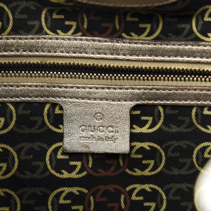 Gucci Metallic Calfskin Medium Britt Tote Platinum 6 of 13