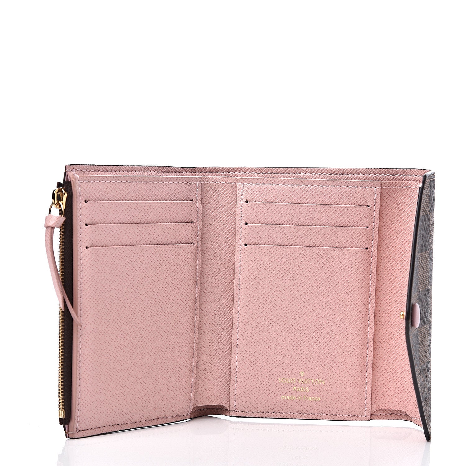 Louis Vuitton Damier Ebene Victorine Wallet Rose Ballerine 4 of 8
