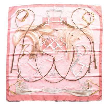 Hermes Silk Projets Carres Scarf 90 Vieux Rose Rose Buvard 1 of 4