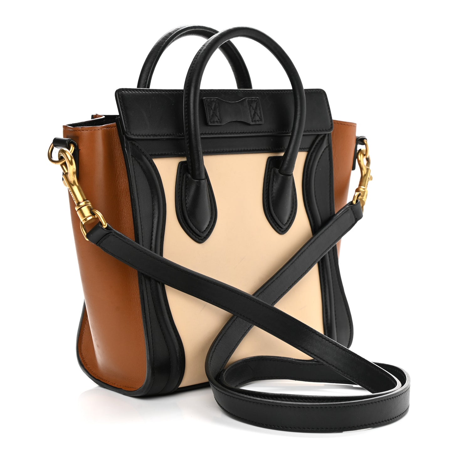 Smooth Calfskin Nano Tri-Color Luggage White