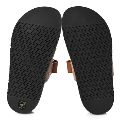 Hermes Calfskin Womens Chypre Sandals 36.5 Gold 6 of 11
