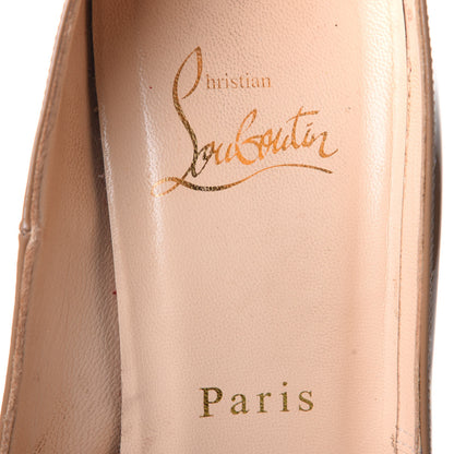 Christian Louboutin Patent 100 Peep Toe Pumps 38.5 Nude 9 of 9