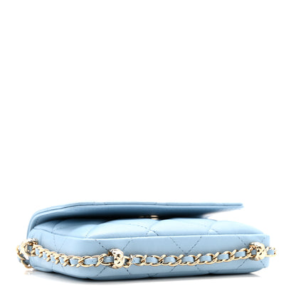 Chanel Lambskin Quilted Chain Around Coin Purse With Chain Light Blue 4 of 12