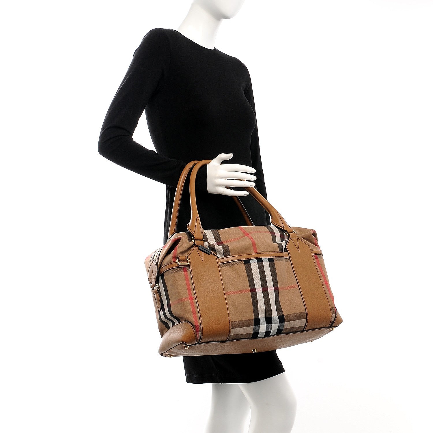 Burberry House Check Satchel Brown Umber 2 of 9