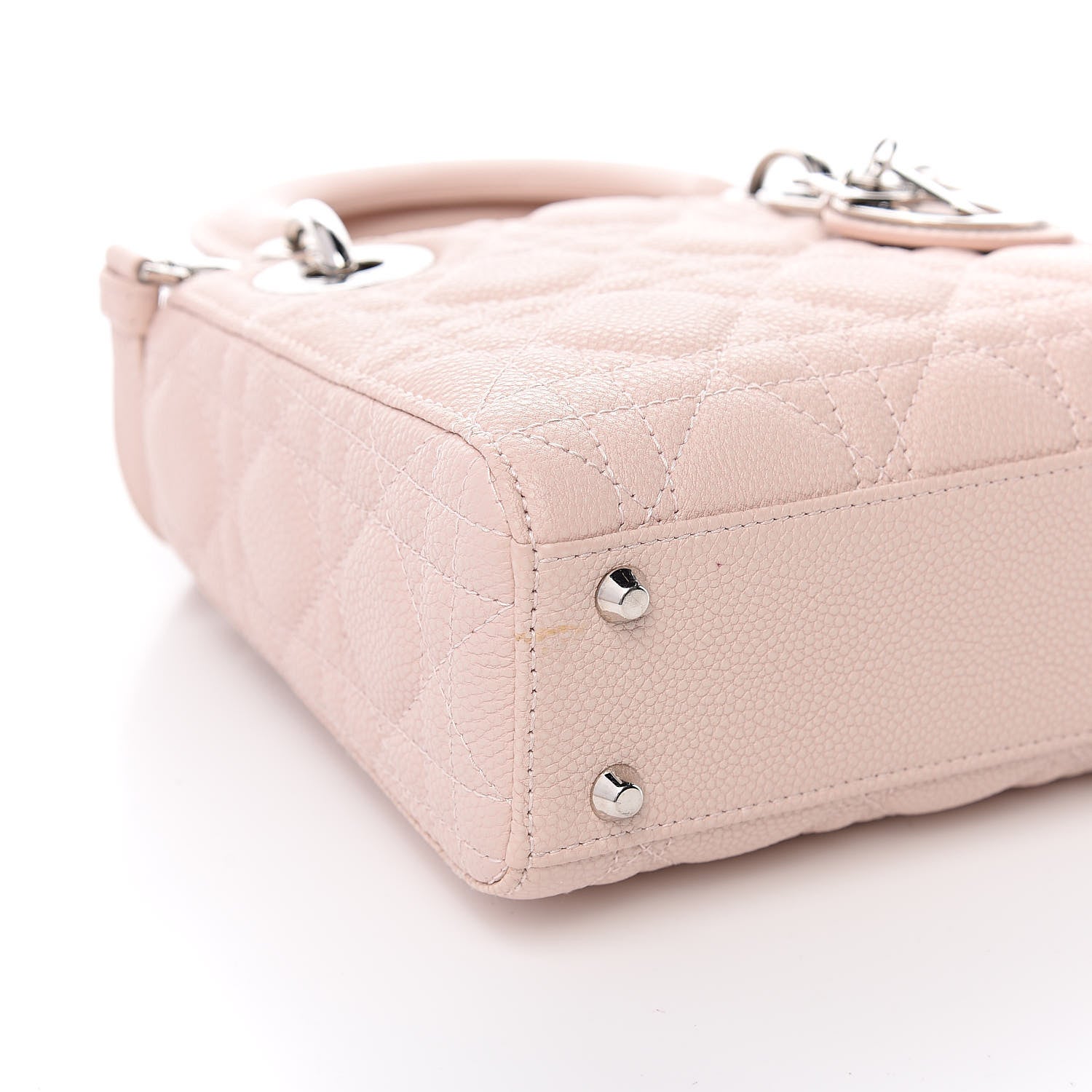 Christian Dior Grained Calfskin Cannage Mini Lady Dior Rose Poudre 8 of 10
