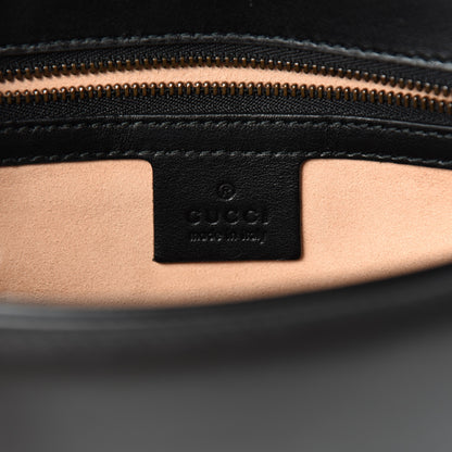 Gucci Calfskin Matelasse Small GG Marmont Top Handle Shoulder Bag Black 6 of 10