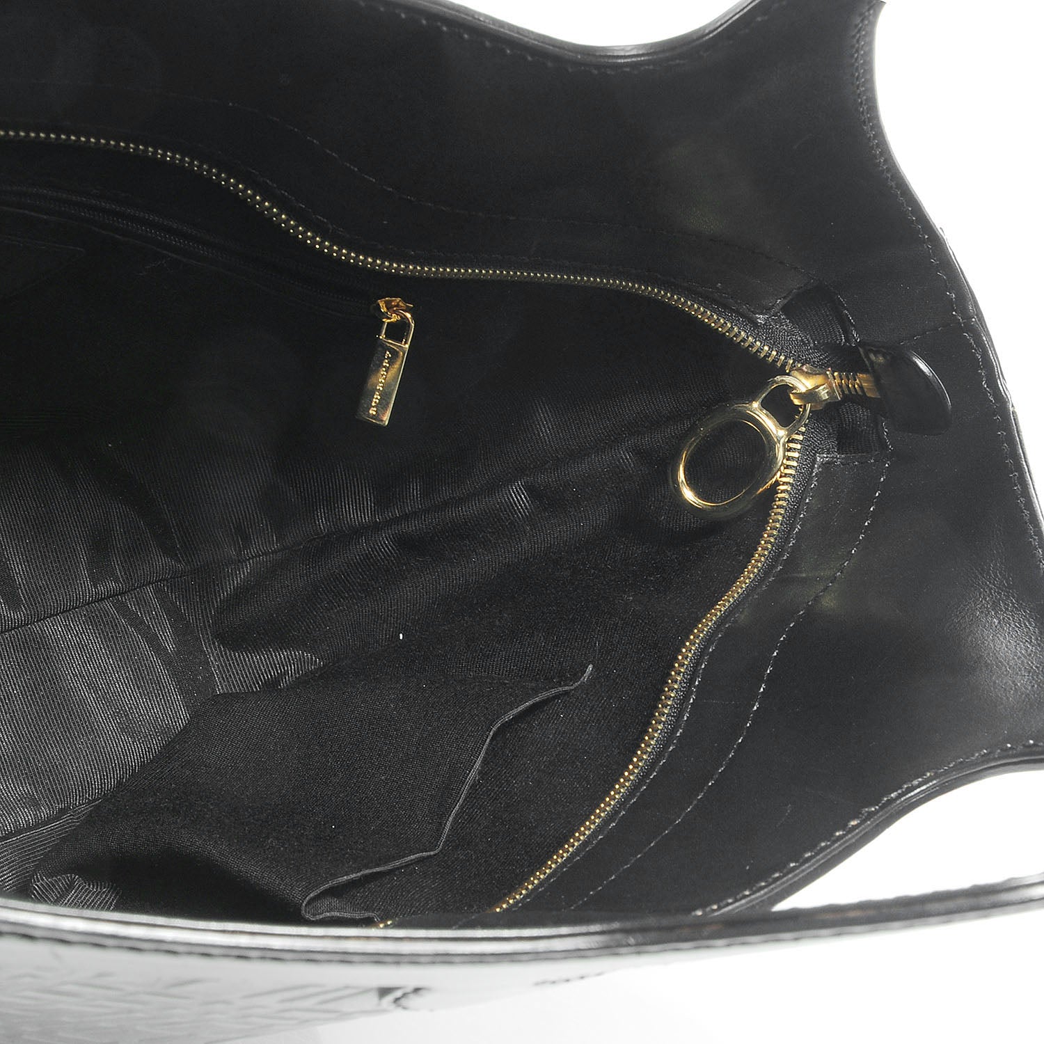 Burberry Leather Check Embossed Tote Black 5 of 9