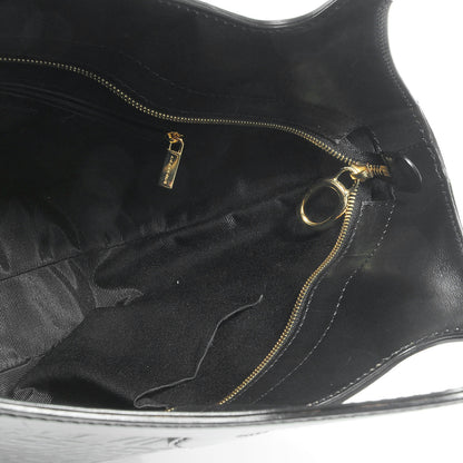 Burberry Leather Check Embossed Tote Black 5 of 9