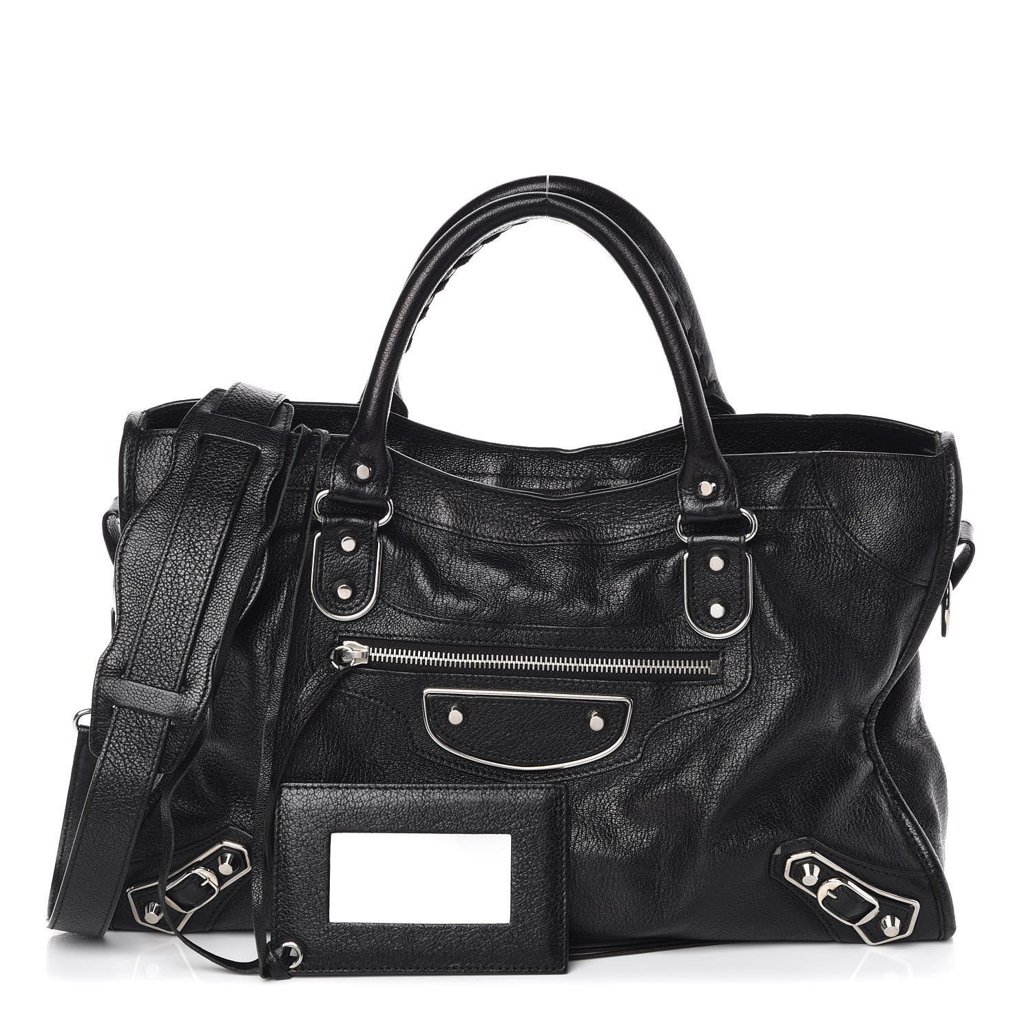 Balenciaga Chevre Silver Metallic Edge Hardware City Black 1 of 13