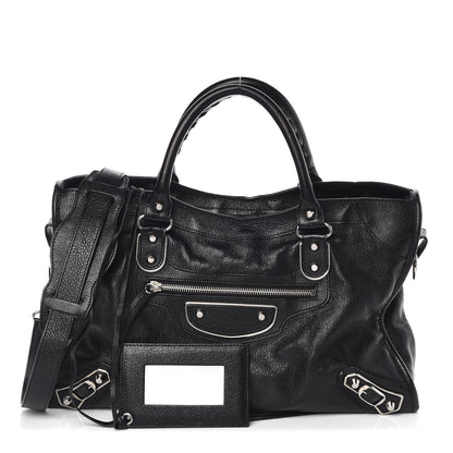 Balenciaga Chevre Silver Metallic Edge Hardware City Black 1 of 13