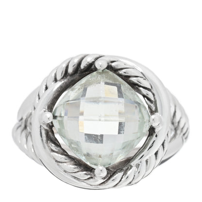 David Yurman Sterling Silver Prasiolite 11mm Infinity Ring 56 7.75 1 of 4