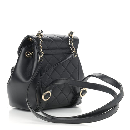 Chanel Lambskin Quilted Small Duma Drawstring Backpack Black 3 of 11