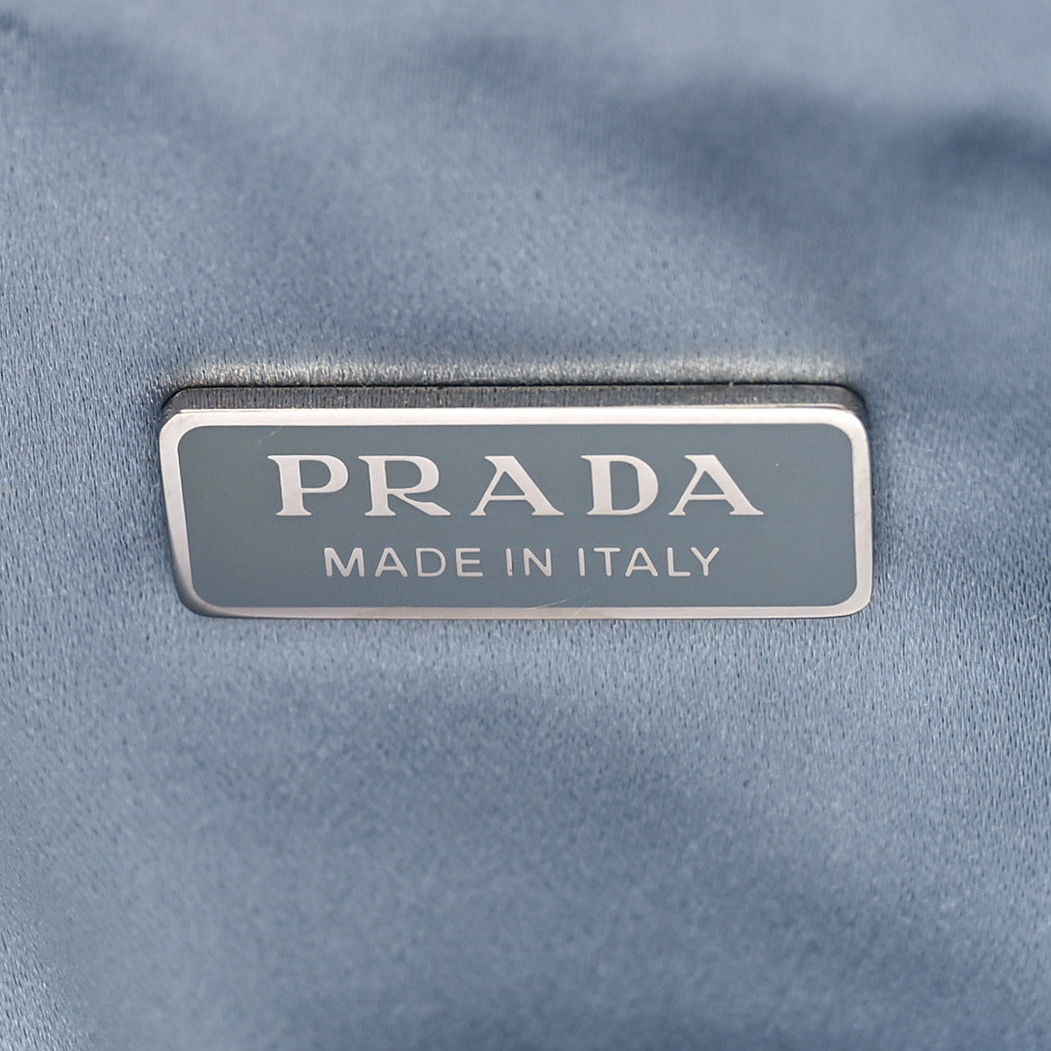 Prada Satin Crystal Triangle Pouch Celeste 6 of 7