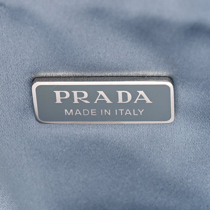 Prada Satin Crystal Triangle Pouch Celeste 6 of 7