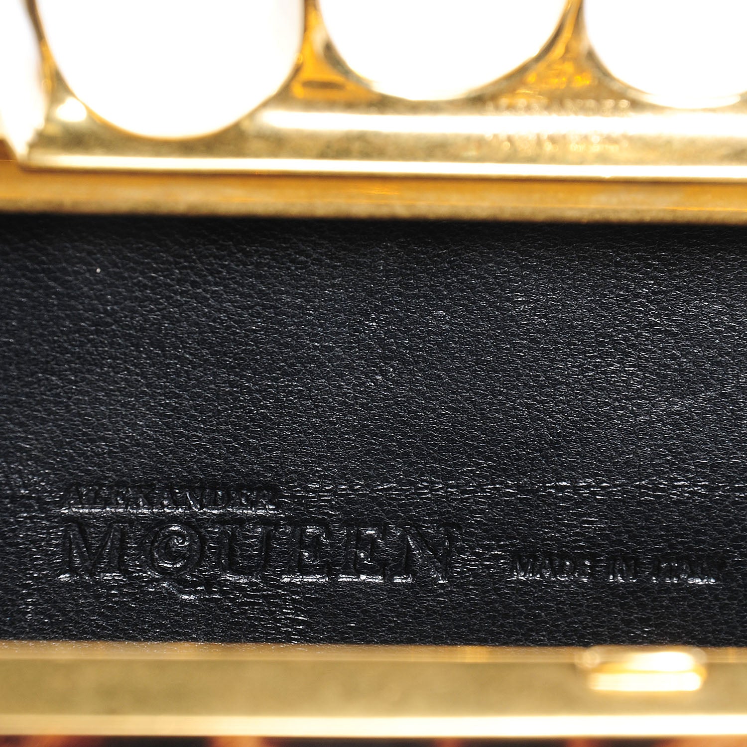 Alexander McQueen Calf Hair Leopard Print Knuckle Box Clutch Brown Black 8 of 9