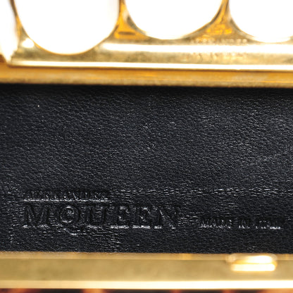 Alexander McQueen Calf Hair Leopard Print Knuckle Box Clutch Brown Black 8 of 9