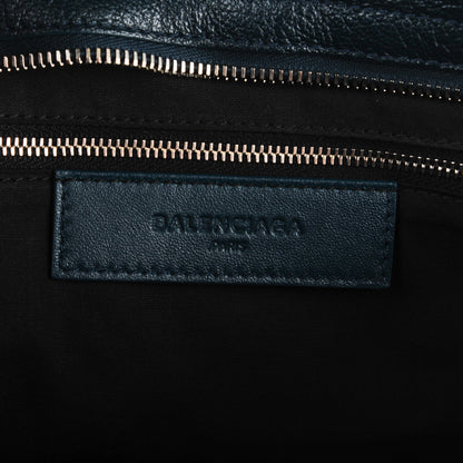 Balenciaga Chevre Silver Metallic Edge Hardware City Bleu Paon 6 of 14
