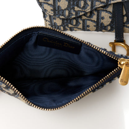 Christian Dior Oblique Saddle Chain Long Wallet Blue 9 of 13