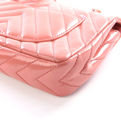 Chanel Patent Chevron Quilted Medium Single Flap Pink 8 of 11