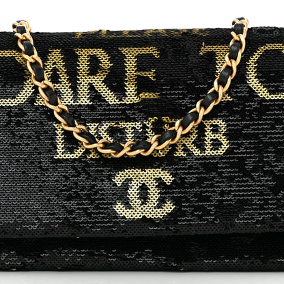 Chanel Sequin Paris Cosmopolite Dare To Disturb Flap Black Gold 8 of 10