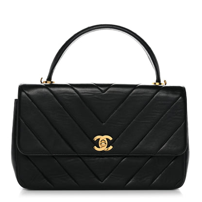 Chanel Lambskin Chevron Quilted Mini Kelly Flap Black 1 of 12