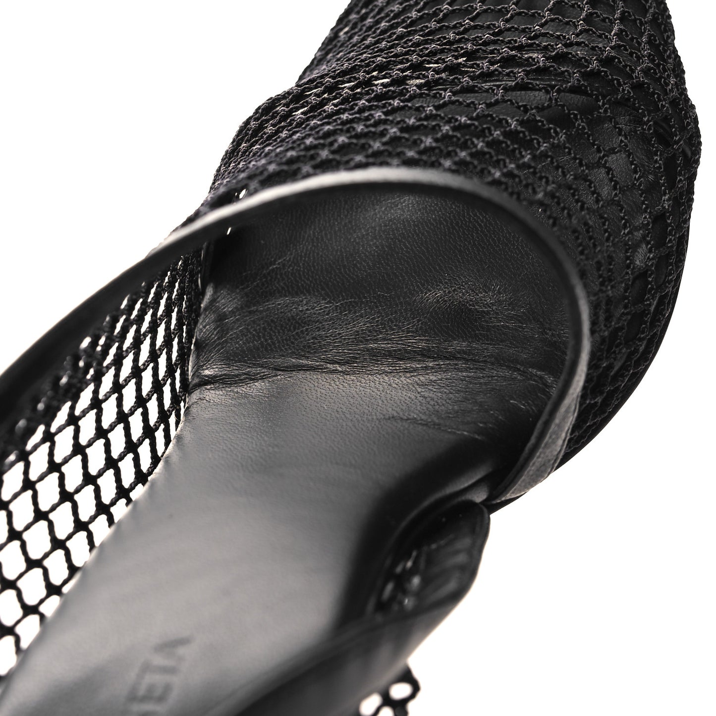 Mesh Nappa Chunky Chain Sandals 37.5 Black