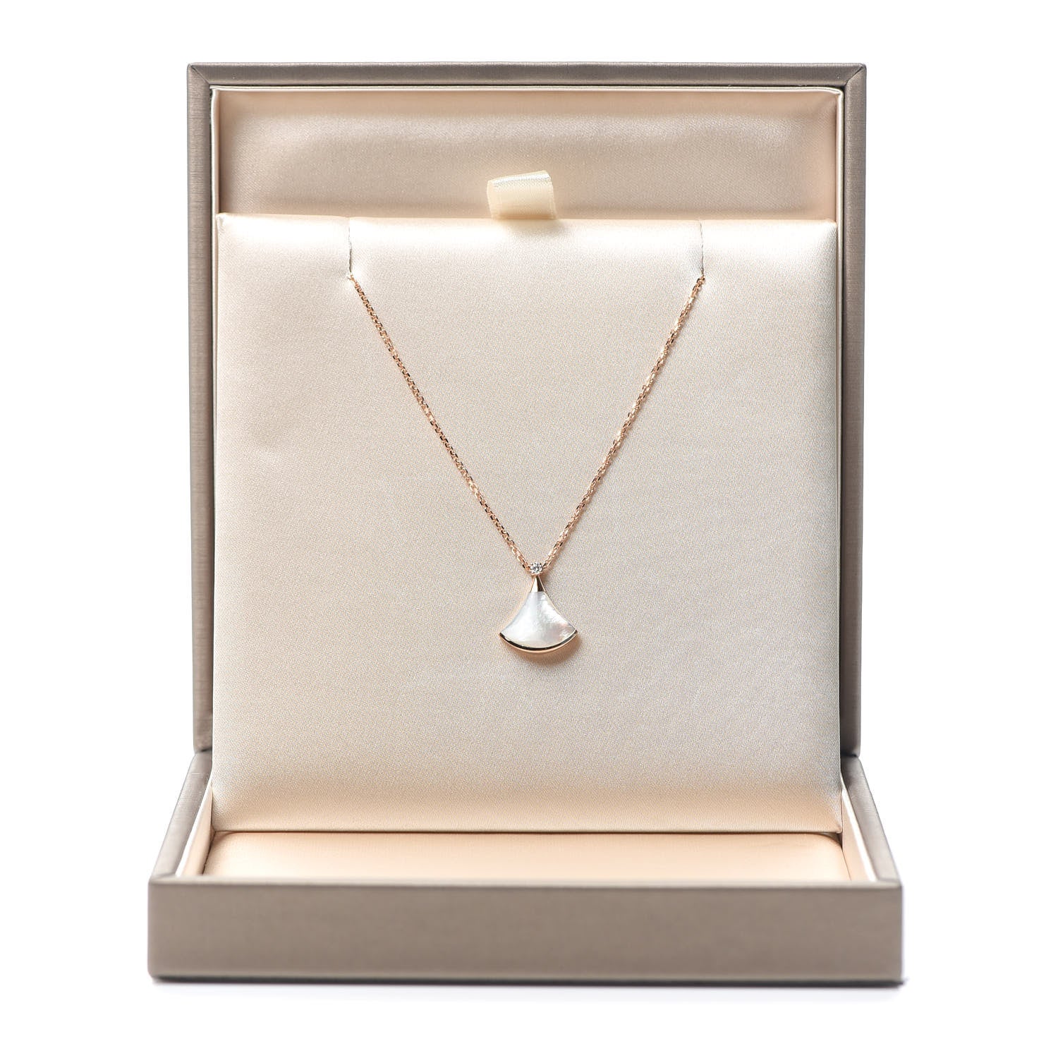 Bulgari 18K Rose Gold Diamond Mother of Pearl Small Divas' Dream Pendant Necklace 7 of 7